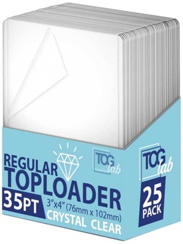 TCGlab · Toploader Regular (3X4) Crystal Clear con Film Protettivo · 25PZ